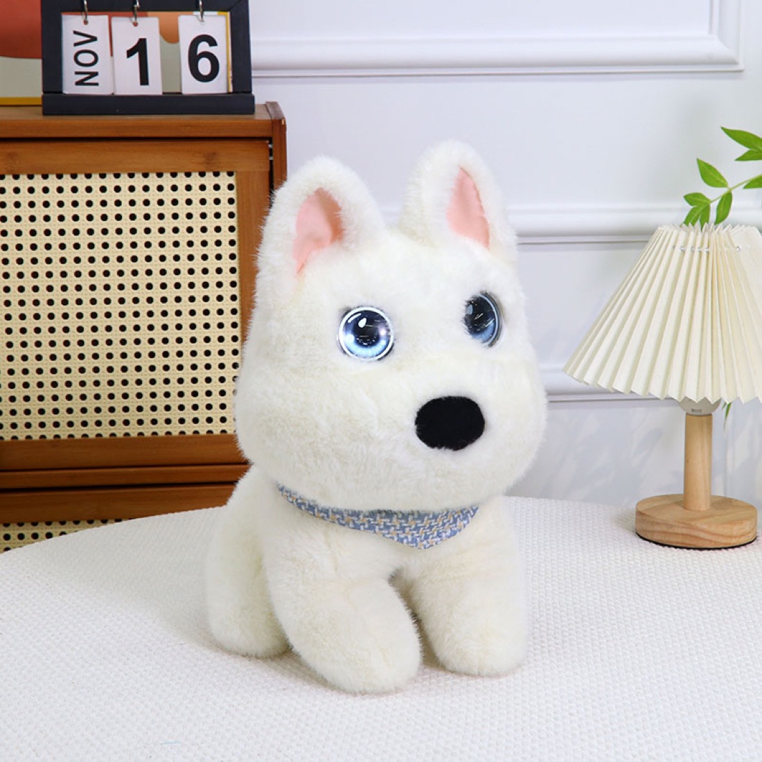 Yilan AI plush dog with LCD eyes